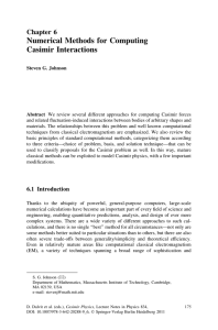 Numerical Methods for Computing Casimir Interactions Chapter 6