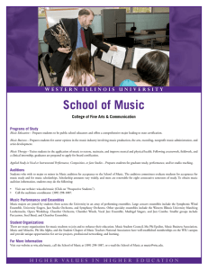 School of Music College of Fine Arts &amp; Communication Programs of Study