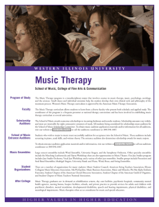Music Therapy School of Music, College of Fine Arts &amp; Communication