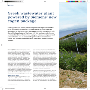 Greek wastewater plant powered by Siemens’ new cogen package