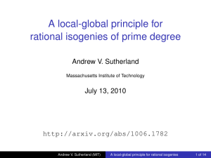 A local-global principle for rational isogenies of prime degree Andrew V. Sutherland
