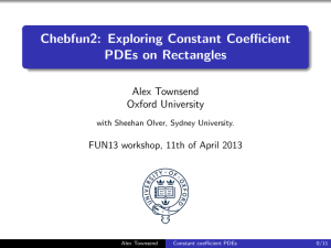 Chebfun2: Exploring Constant Coefficient PDEs on Rectangles Alex Townsend Oxford University