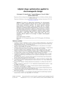Adjoint shape optimization applied to electromagnetic design Christopher M. Lalau-Keraly, Samarth Bhargava,