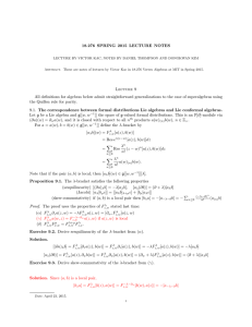 18.276 SPRING 2015 LECTURE NOTES