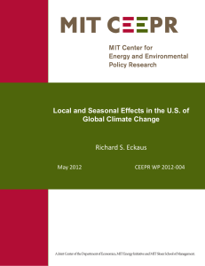Richard S. Eckaus Local and Seasonal Effects in the U.S. of
