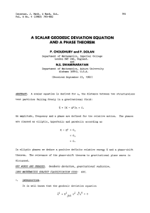 , A SCALAR GEODESIC DEVIATION AND A PHASE THEOREM