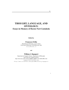 THOUGHT, LANGUAGE, AND ONTOLOGY: Essays in Memory of Hector-Neri Casta ˜neda Francesco Orilia