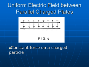 Uniform Electric Field between Parallel Charged Plates Constant force on a charged particle