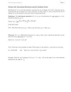 Page 1 Section 12.6: Directional Derivatives and the Gradient Vector