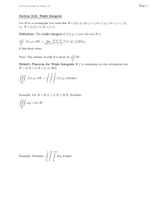 Page 1 Section 13.8: Triple Integrals
