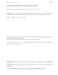 Page 1 Section 14.3: The Fundamental Theorem for Line Integrals Z