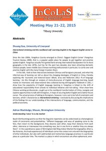 Meeting May 21-22, 2015 Tilburg University Abstracts
