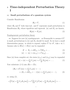 Time-independent Perturbation Theory I