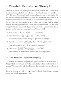 Time-ind. Perturbation Theory II