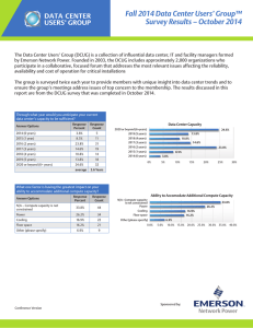 Fall 2014 Data Center Users’ Group™ Survey Results – October 2014
