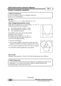 GCSE Mathematics Extension Material NA 1
