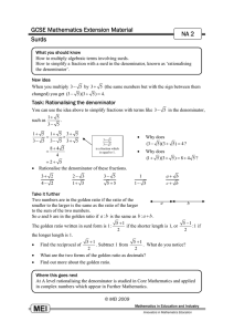 GCSE Mathematics Extension Material NA 2