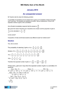 MEI Maths Item of the Month January 2014  An unexpected answer
