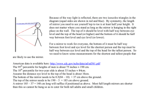 Because of the way light is reflected, there are two... diagram (equal sides are shown in red and blue). ...