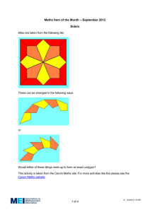 – September 2012 Maths Item of the Month Siders