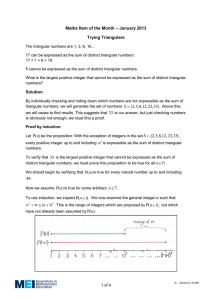 – January 2013 Maths Item of the Month Trying Triangulars