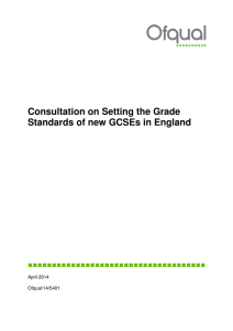Consultation on Setting the Grade Standards of new GCSEs in England