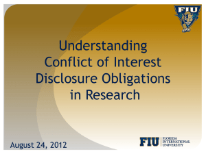 Understanding Conflict of Interest Disclosure Obligations