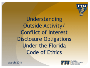 Understanding Outside Activity/ Conflict of Interest Disclosure Obligations