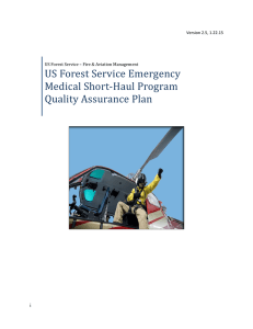 US Forest Service Emergency Medical Short-Haul Program Quality Assurance Plan