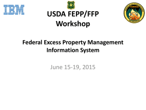USDA FEPP/FFP Workshop Federal Excess Property Management