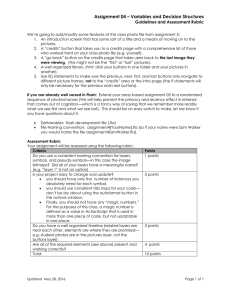 Assignment 04 – Variables and Decision Structures Guidelines and Assessment Rubric