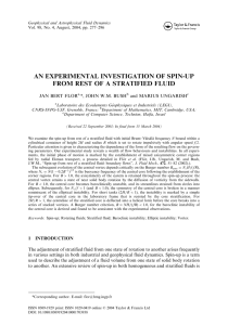 AN EXPERIMENTAL INVESTIGATION OF SPIN-UP FROM REST OF A STRATIFIED FLUID