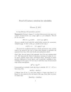 Proof of Cartan’s criterion for solvability February 27, 2015