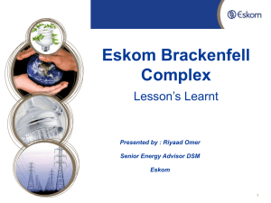 Eskom Brackenfell Complex  Lesson’s Learnt