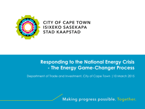 Responding to the National Energy Crisis - The Energy Game-Changer Process