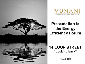 Presentation to the Energy Efficiency Forum