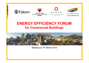 ENERGY EFFICIENCY FORUM for Commercial Buildings Meeting on 9 March 2010
