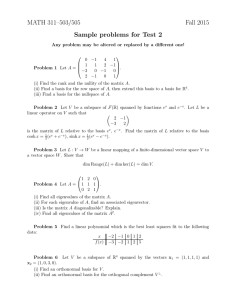 MATH 311–503/505 Fall 2015 Sample problems for Test 2