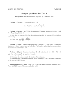 MATH 409–501/503 Fall 2013 Sample problems for Test 1