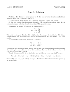 MATH 423–200/500 April 27, 2012 Quiz 3: Solution
