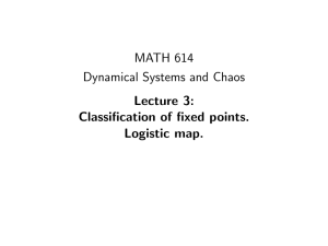 MATH 614 Dynamical Systems and Chaos Lecture 3: Classification of fixed points.