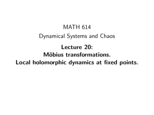 MATH 614 Dynamical Systems and Chaos Lecture 20: M¨
