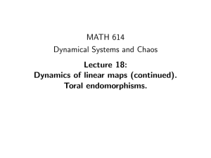 MATH 614 Dynamical Systems and Chaos Lecture 18: Dynamics of linear maps (continued).