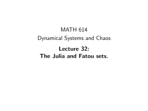 MATH 614 Dynamical Systems and Chaos Lecture 32: The Julia and Fatou sets.
