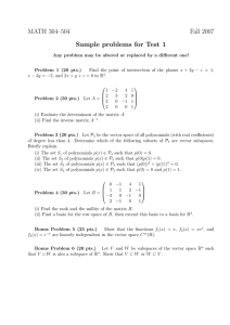 MATH 304–504 Fall 2007 Sample problems for Test 1