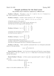 Math 311-503 Spring 2007 Sample problems for the final exam