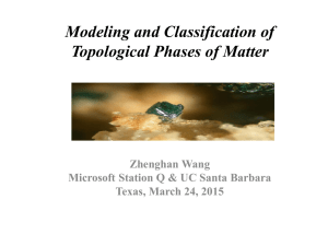 Modeling and Classification of Topological Phases of Matter Zhenghan Wang