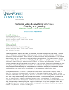 Restoring Urban Ecosystems with Trees: Cleaning and greening P
