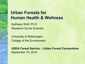 Urban Forests for Human Health &amp; Wellness