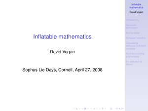 Inflatable mathematics David Vogan